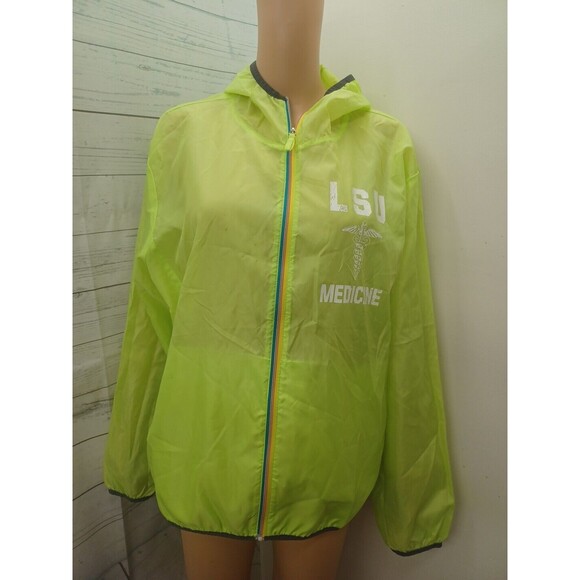 LSU Medicine Raincoat Jacket Hooded Neon Green XL - Picture 1 of 13